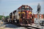 Southbound local clumps over the CSX diamond